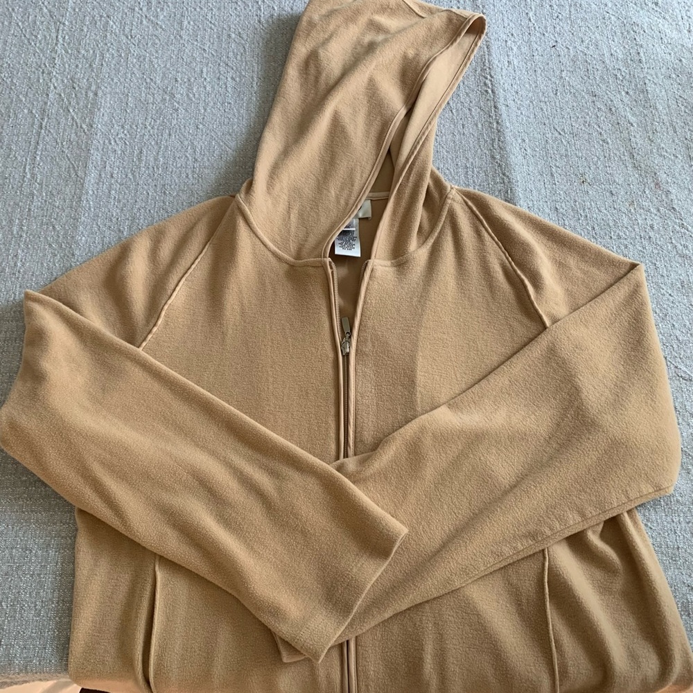 Talbots, size S, tan zip up hoodie